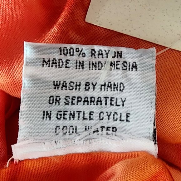 Lost River Clothing Co. Orange Pink Batik Tie Dye Scarf Wrap Fringe NWD 46"x70" - Picture 5 of 7